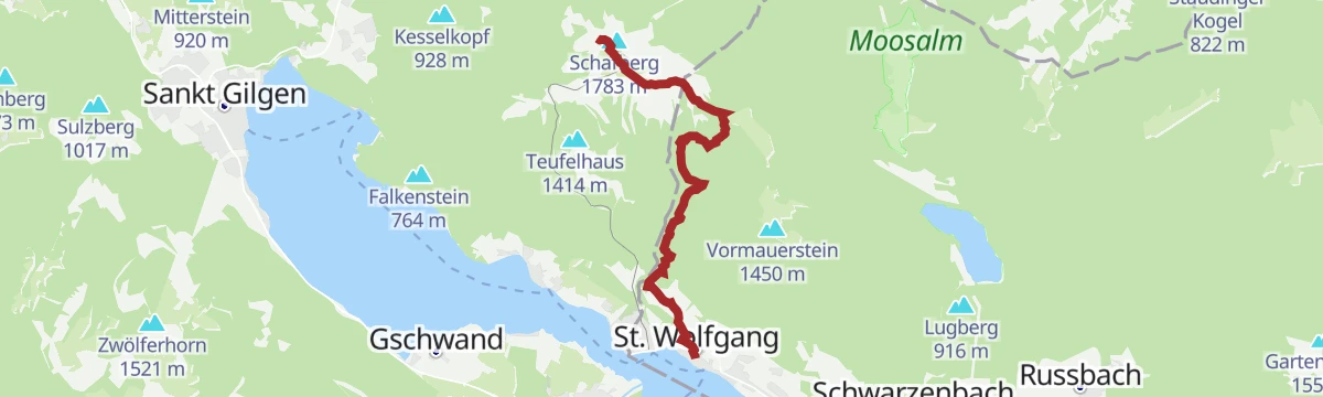 Route map: Schafberg über Purtschellersteig